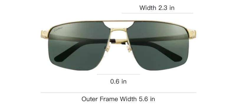 CARTIER Metal Aviator Sunglasses Men's Gold-1