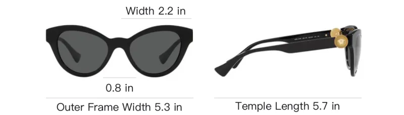 VERSACE Plate Frame Cat Eye Sunglass Women's-3