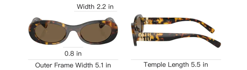 MIU MIU Acetate Oval Sunglasses Women's Brown-3