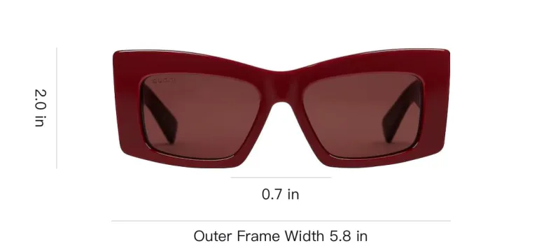 GUCCI Acetate Irregular Shape Sunglasses Unisex Red-2