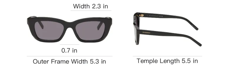 GIVENCHY Acetate Irregular Shape Sunglasses Women's Black-2
