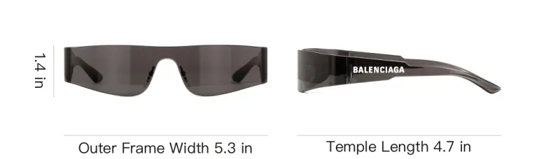 Balenciaga Irregular Shape Sunglasses Unisex Black-3