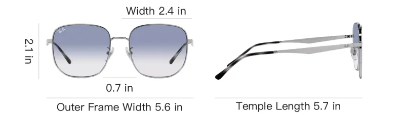 RayBan Alloy Irregular Shape Sunglasses Unisex Silver-3