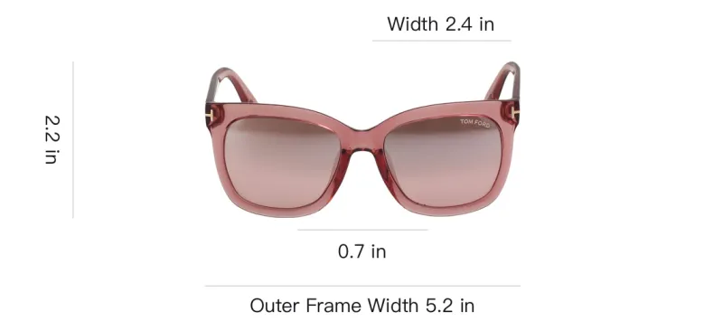 TOM FORD Alloy Acetate Butterfly Sunglasses Women's Pink-4
