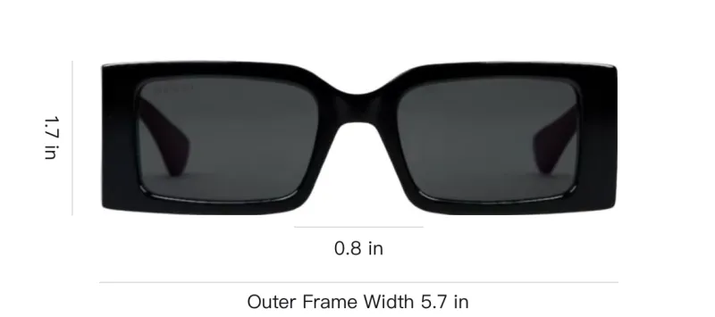 GUCCI Acetate Injection Molding Rectangular Sunglasses Women's Black-1