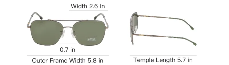 HUGO BOSS Metal Irregular Shape Sunglasses Men's Gray-3