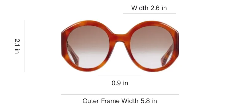 GUCCI Acetate Round Sunglasses Unisex Tortoiseshell-3