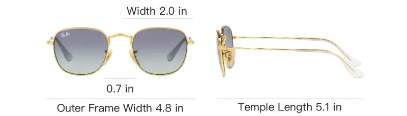 RayBan Metal Square Sunglasses Kids' Gold-3