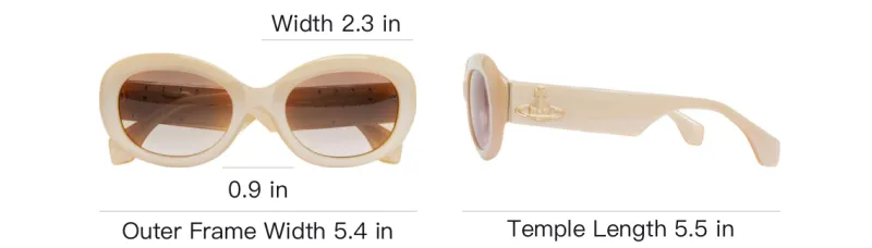 Vivienne Westwood Crystal Oval Sunglasses Women's Beige-3