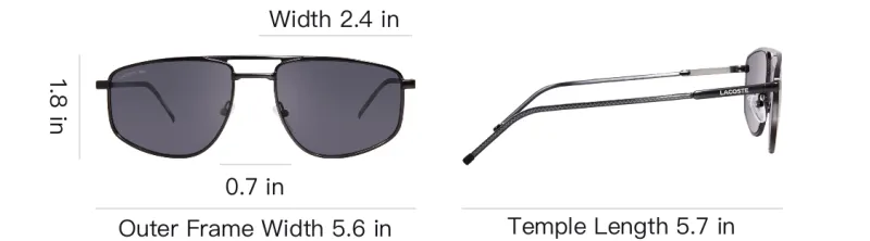 LACOSTE Metal Irregular Shape Sunglasses Men's Black-4