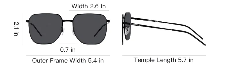 EMPORIO ARMANI Metal Square Sunglasses Unisex Multicolor-3
