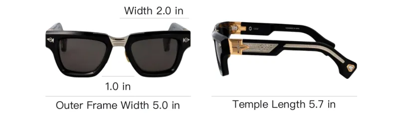 T Henri Acetate Irregular Shape Sunglasses Unisex Black-4