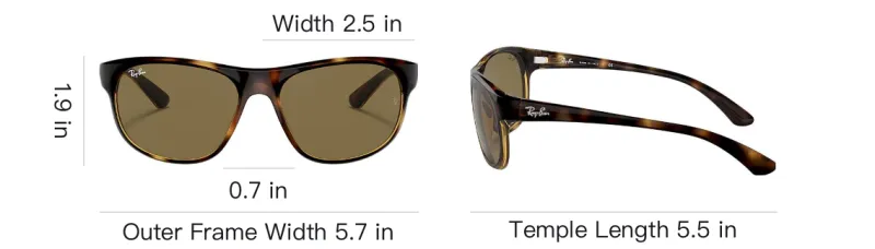 RayBan Nylon Irregular Shape Sunglasses Men's Tortoiseshell-6