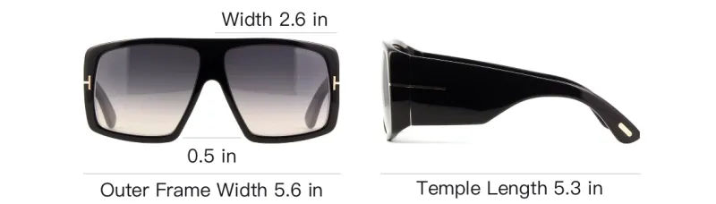 TOM FORD Acetate Irregular Shape Sunglasses Men's Black-3
