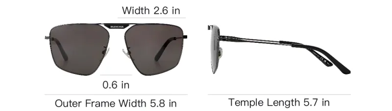 Balenciaga Alloy Irregular Shape Sunglasses Men's Black-2
