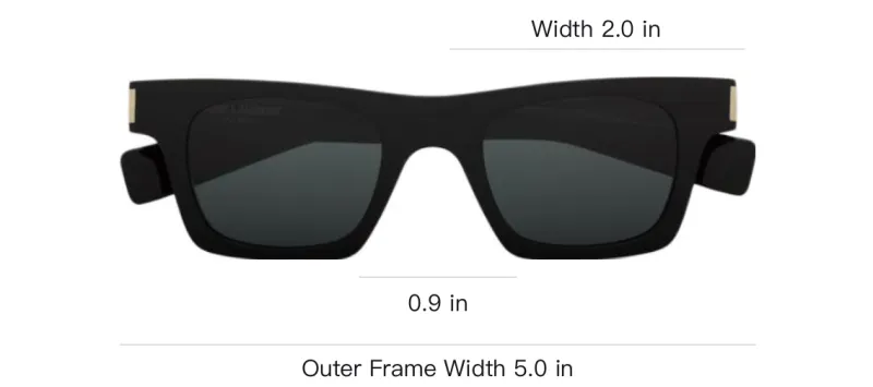 SAINT LAURENT Metal Recycled Acetate Rectangular Sunglasses Women's Black-2