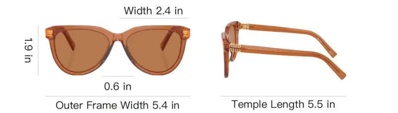 MIU MIU Metal Acetate Butterfly Sunglasses Women's Orange-3