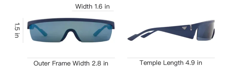 EMPORIO ARMANI Injection Molding Rectangular Sunglasses Men's Blue-3