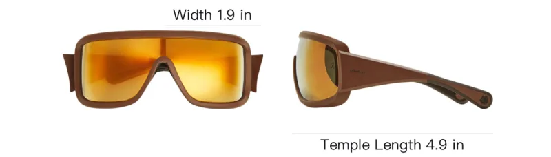 Moncler Injection Molded Plastic Rectangular Sunglasses Unisex Brown-3