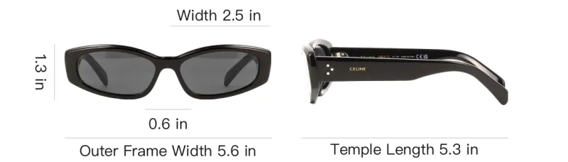 CELINE Sunglasses Unisex Black-3