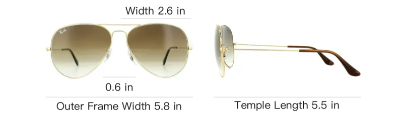RayBan Metal Aviator Sunglasses Unisex Gold-2