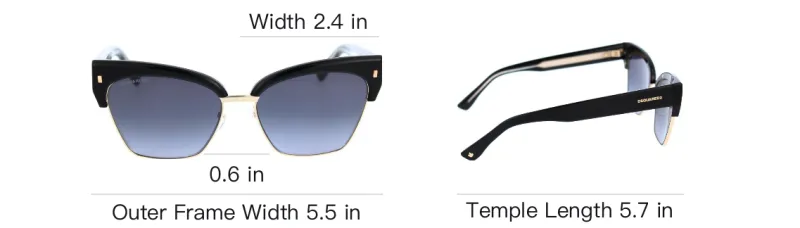 DSQUARED 2 Metal Square Sunglasses Women's Black-4