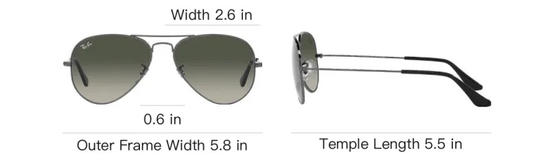 RayBan Metal Aviator Sunglasses Unisex Dark Gray-3