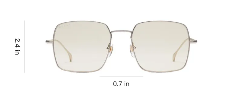 GUCCI Metal Irregular Shape Sunglasses Men's Silver-2