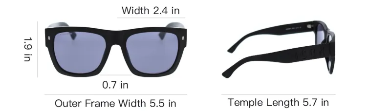 DSQUARED 2 Acetate Square Sunglasses Men's Black-3