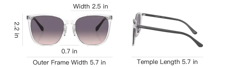 VOGUE Acetate Square Sunglasses Women's Transparent-6