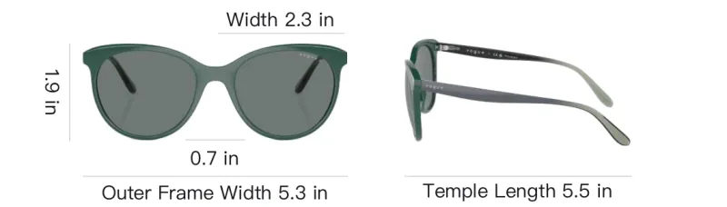 VOGUE Injection Molding Oval Sunglasses Unisex Green-3