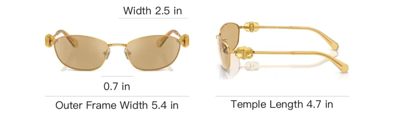 Swarovski Metal Crystal Irregular Shape Sunglasses Women's Yellow-5