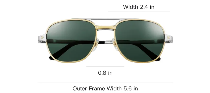 CARTIER Metal Gold Plated Platinum Plated Aviator Sunglasses Men's Silver-3
