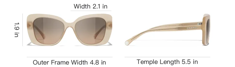 CHANEL Butterfly Acetate Butterfly Sunglasses Unisex Dark Beige-4