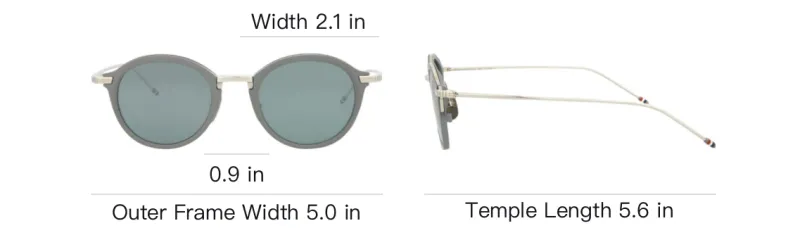 THOM BROWNE· Metal Oval Sunglasses Unisex Gray-3