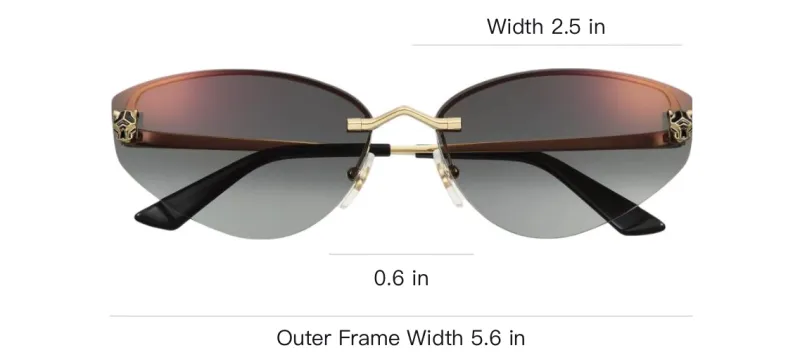 CARTIER Metal Butterfly Sunglasses Women's Gold-3