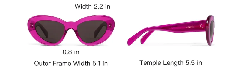 CELINE Acetate Cat Eye Sunglasses Unisex Fuchsia-3