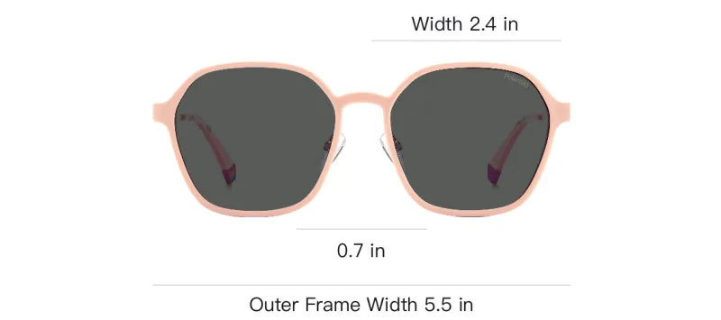 Polaroid Metal Irregular Shape Sunglasses Unisex Pink-3