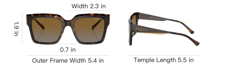 VOGUE Metal Acetate Square Sunglasses Women's Tortoiseshell-6