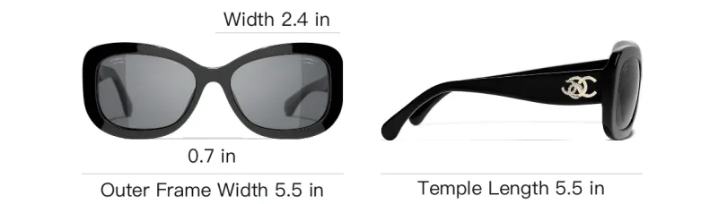 CHANEL Rectangle Polarized Sunglasses-3