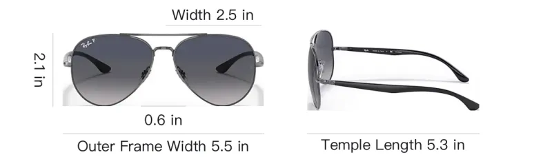 RayBan Metal Aviator Sunglasses Unisex Black-6