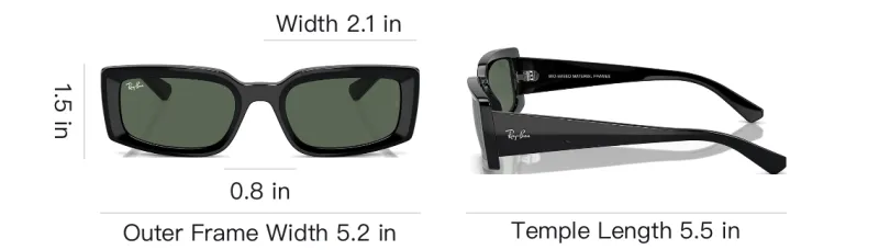 RayBan Kiliane Rectangular Frame Sunglasses-6
