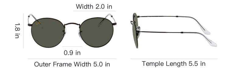 RayBan Metal Oval Sunglasses Unisex Black-3
