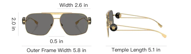 VERSACE Pilot Frame Sunglasses-3