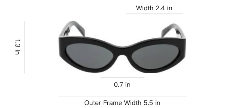 CELINE Acetate Cat Eye Sunglasses Women's Black-3