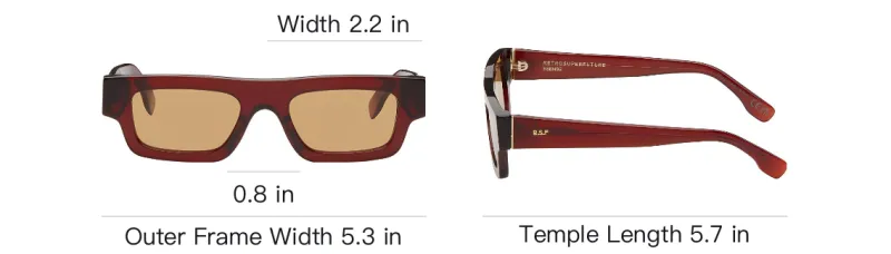 Retrosuperfuture Rectangular Sunglasses Men's Red-2