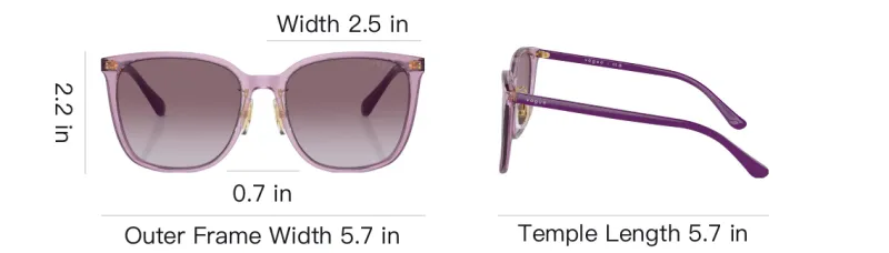 VOGUE Acetate Square Sunglasses Women's Purple-6