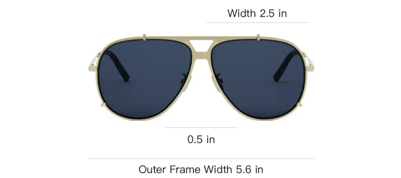 DIOR Plastic Metal Aviator Sunglasses Men's Gold-2