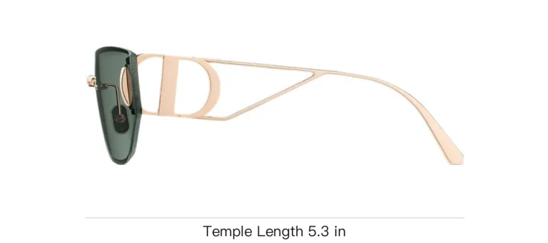 DIOR Metal Irregular Shape Sunglasses Women's Gold-3