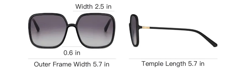 DIOR Square Sunglasses Unisex Black-3